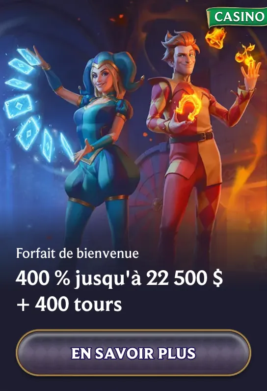 Bonus de bienvenue 400 %